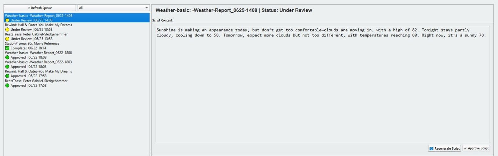 RoboDJ-Weather Script